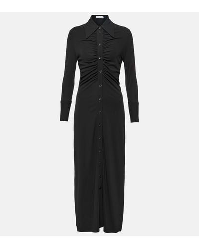 Proenza Schouler White Label Clara Ruched Crepe Jersey Shirt Dress - Black