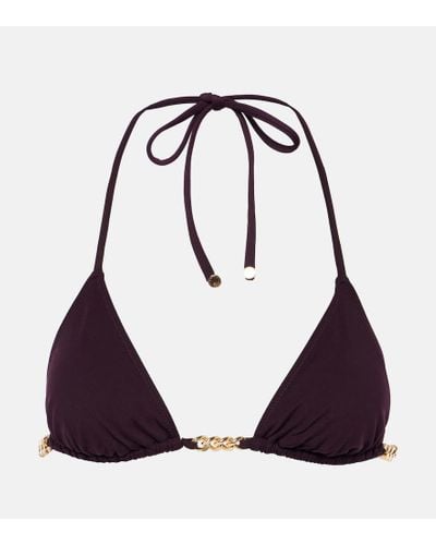 Stella McCartney Chain-trimmed Halter-neck Bikini - Purple