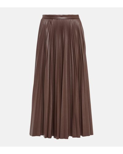 Altuzarra Sif Pleated Faux Leather Maxi Skirt - Brown