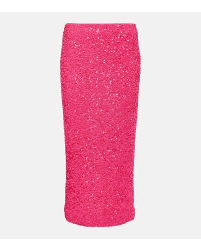 ROTATE BIRGER CHRISTENSEN Sequined Midi Skirt - Pink