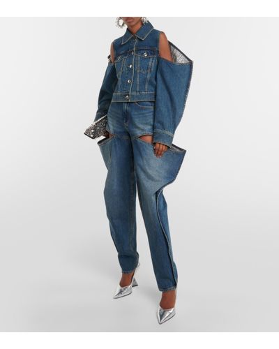 Area Jeans tapared con cut-out - Blu