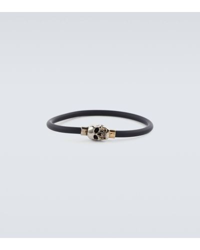 Alexander McQueen Skull Rubber Bracelet - White