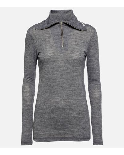 Jil Sander Logo Zip-detail Top - Grey