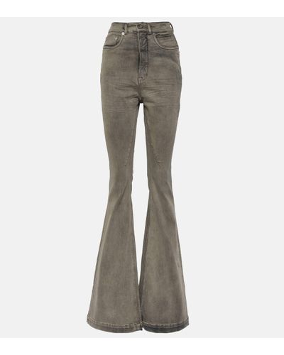 Rick Owens Bolan High-rise Bootcut Jeans - Grey