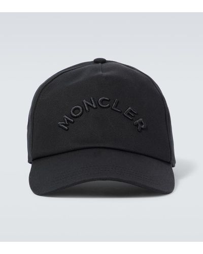 Moncler Gorra de lona de algodon con logo - Negro