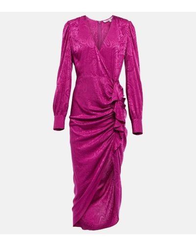 Veronica Beard Asymmetrisches Kleid Weiss aus Jacquard - Pink