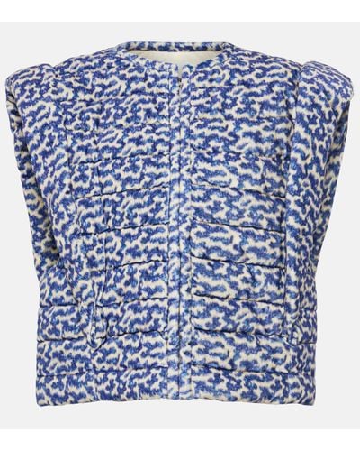 Isabel Marant Aziela Quilted Padded Gilet - Blue