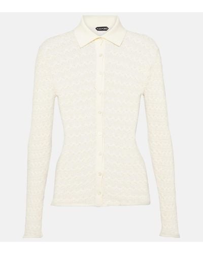 Tom Ford Camicia in crochet - Bianco