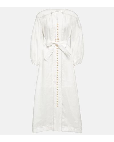 Zimmermann Shirt Midi Dress - White
