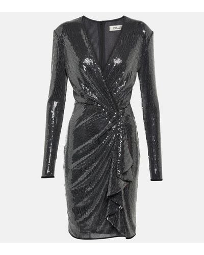 Diane von Furstenberg Robe a sequins - Gris