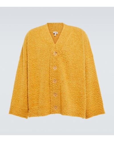 Loewe Oversized Wool-blend Cardigan - Yellow