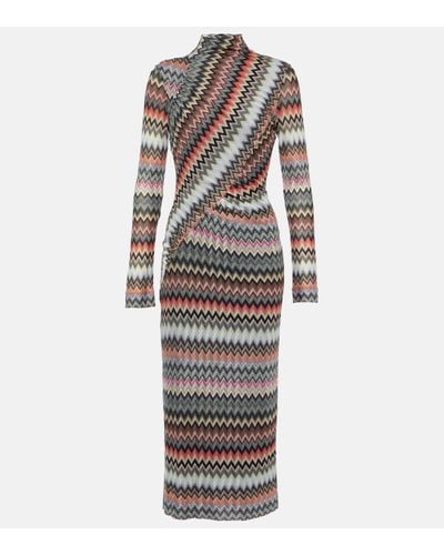 Missoni Zig Zag Cotton-blend Midi Dress - Multicolour