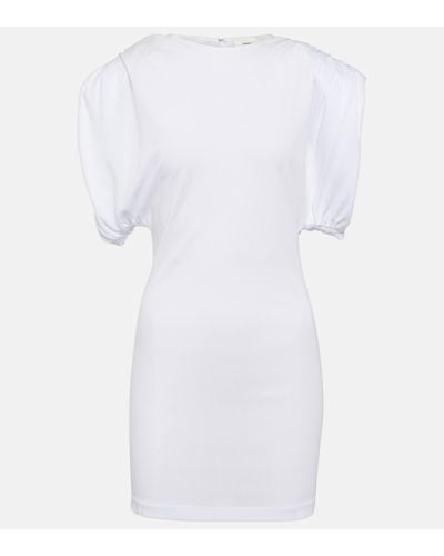 Wardrobe NYC Ruched Jersey Minidress - White
