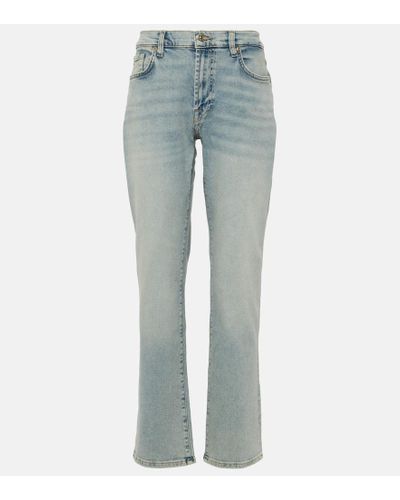 7 For All Mankind Mid-Rise Straight Jeans Ellie - Blau