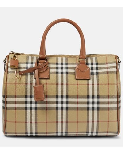 Burberry Coated Canvas Medium Bowling Bag - Natural