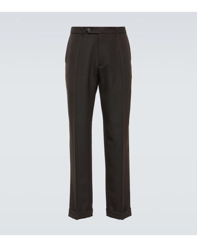 The Row Seth Wool Straight Pants - Black