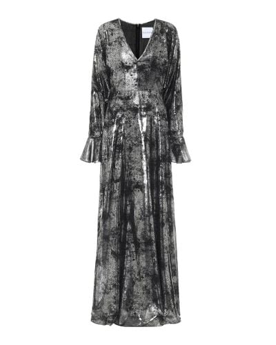 Halpern Robe aus Georgette - Grau