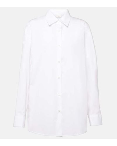 Dries Van Noten Oversize-Hemd aus Baumwollpopeline - Weiß