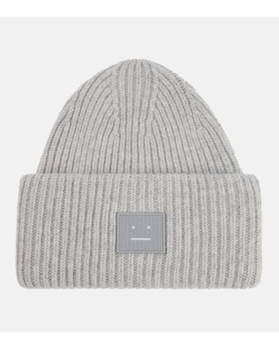 Acne Studios Pansy Ribbed-knit Wool Beanie - Grey