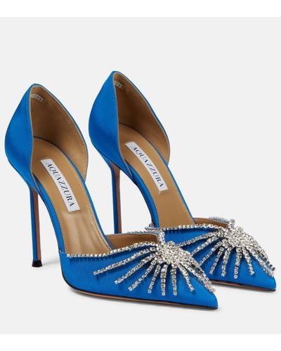 Aquazzura Sunshine Crystal-embellished Court Shoes - Blue