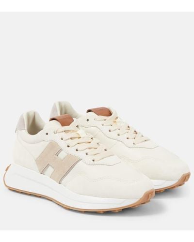 Hogan H641 Suede And Leather Sneakers - White