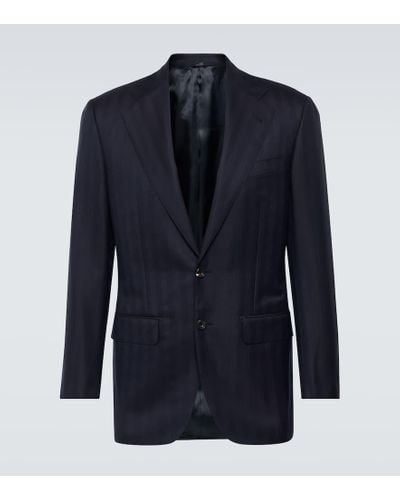 Thom Sweeney Wool Suit Jacket - Blue
