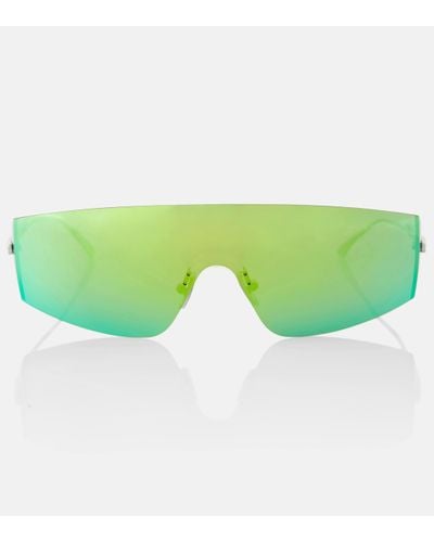 Bottega Veneta Light Ribbon Shield Sunglasses - Green