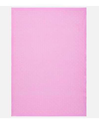 Gucci GG Silk And Cotton Scarf - Pink