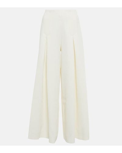 Emilia Wickstead Kei Pleated Wide-leg Pants - White