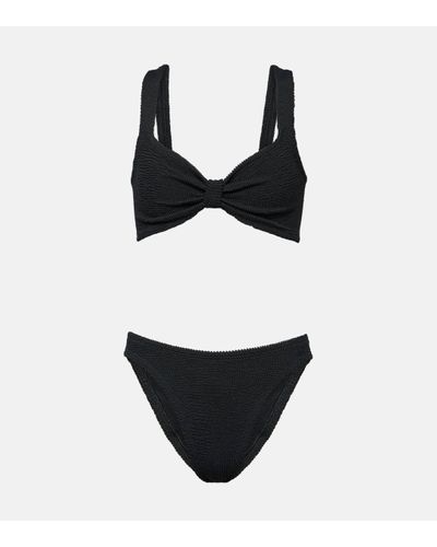 Hunza G Bikini Bonnie a taille mi-haute - Noir