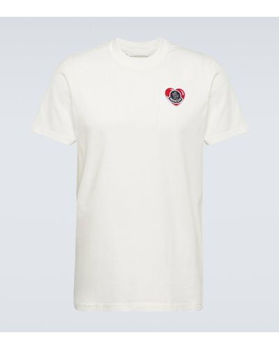 Moncler T-shirt en coton a logo - Blanc