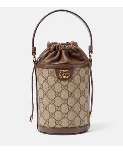 Gucci Bucket-Bag Ophidia GG Mini aus Canvas - Braun