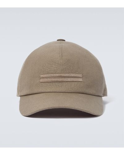 Zegna Embroidered Linen Baseball Cap - Natural