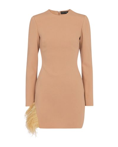 David Koma Exclusive To Mytheresa – Feather-trimmed Cady Minidress - Natural