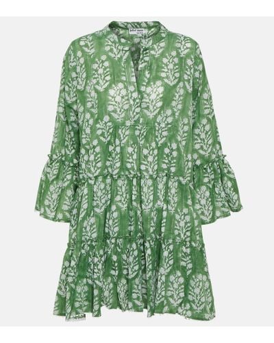 Juliet Dunn Floral Cotton Minidress - Green