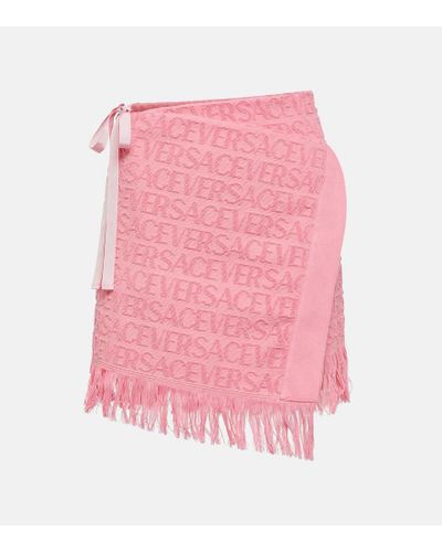 Versace X Dua Lipa Wickelrock aus Frottee - Pink