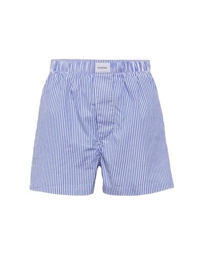 Balenciaga Shorts in cotone a righe - Blu