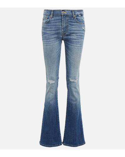 7 For All Mankind Bootcut Tailorless Mid-rise Jeans - Blue