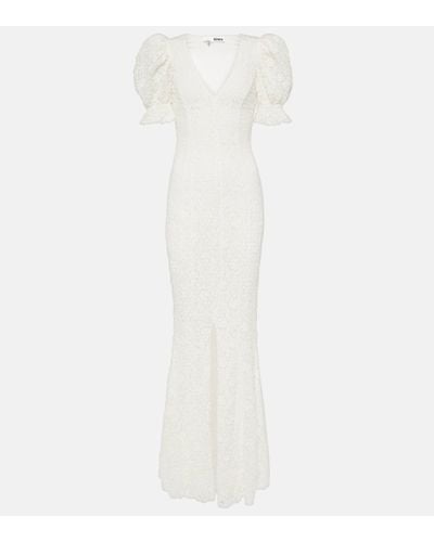 ROTATE BIRGER CHRISTENSEN Bridal Puff-sleeve Lace Maxi Dress - White