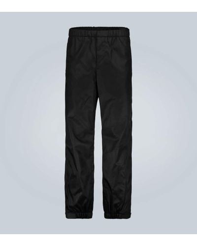 Prada Pantalones rectos en gabardina de nylon - Negro