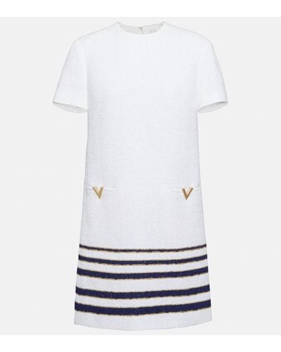 Valentino Mariniere Tweed Short Dress - White