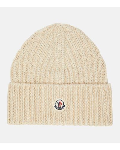 Moncler Wool And Cashmere-blend Beanie - Natural