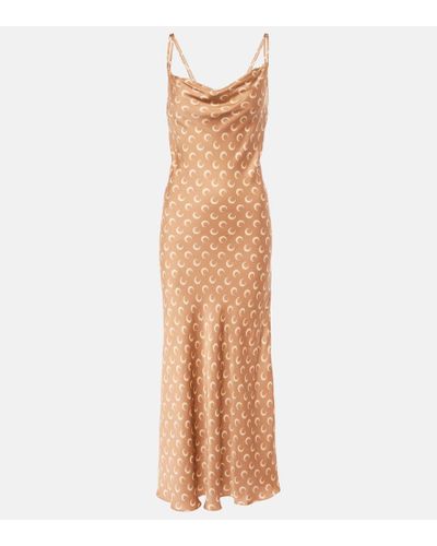 Miriam Satin Shirt Dress (Brown)