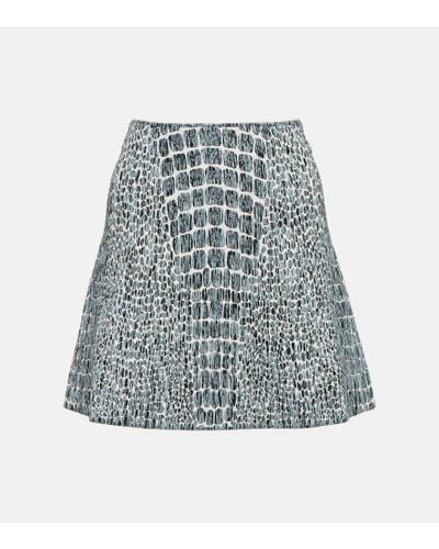 Alaïa Printed Jacquard Miniskirt - Gray