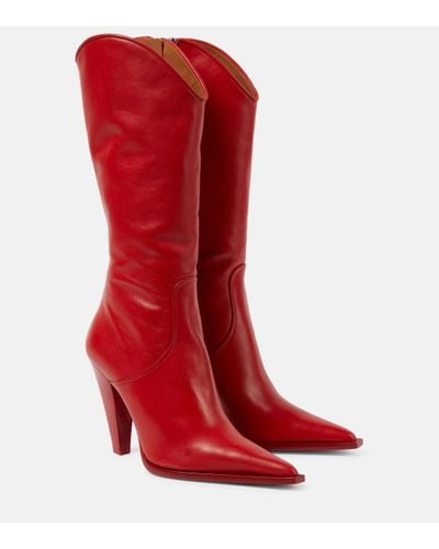 Paris Texas Nadia 105 Leather Knee-high Boots - Red