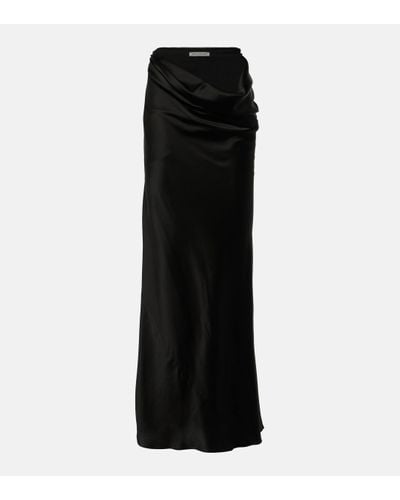 Christopher Esber Drifted Silk Maxi Skirt - Black