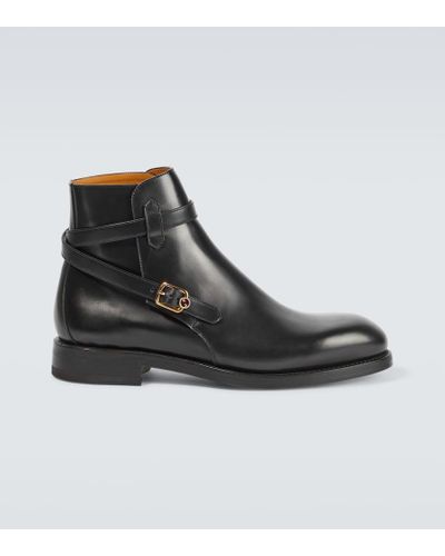 Gucci Ankle Boots Interlocking G aus Leder - Schwarz
