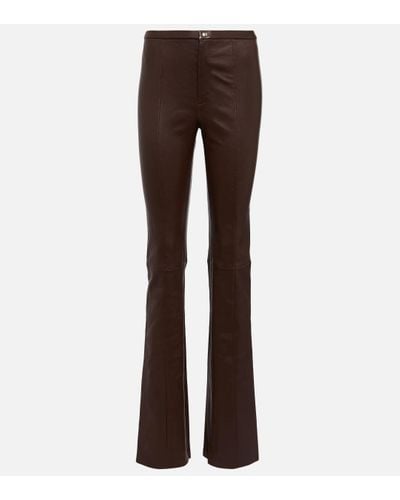 Stouls Kam High-rise Leather Trousers - Brown