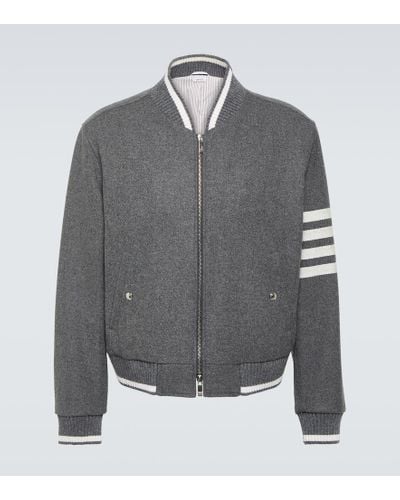 Thom Browne 4-bar Wool And Cashmere Blouson Jacket - Gray