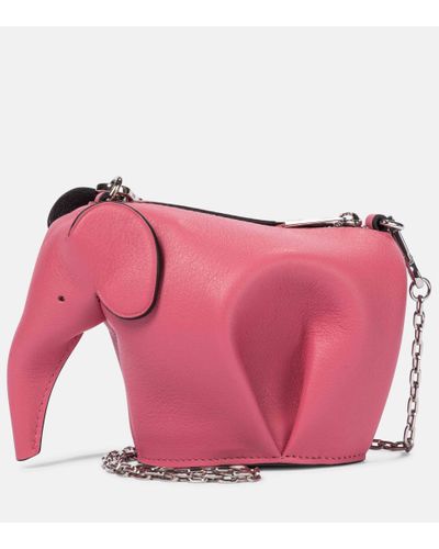 Loewe Elephant Nano Leather Pouch - Pink